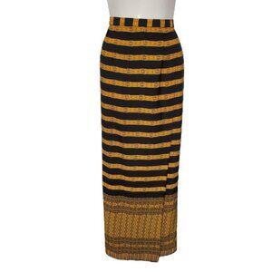 Orange Black Long Skirt Custom Made